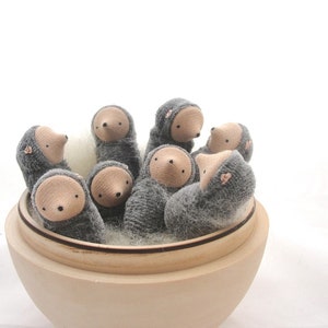 Small mole doll, waldorf toy, nature table, miniature mole image 2