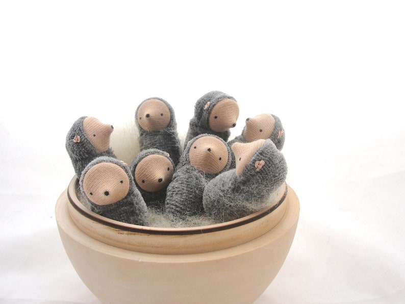 Small mole doll, waldorf toy, nature table, miniature mole image 2