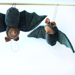 Bat ornament // waldorf nature table // fruit bat // waldorf toy // hanging bat // flying fox image 3