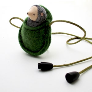 Small mole necklace waldorf miniature woodland animal natural toy NMG1 image 2