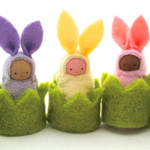 Easter bunny in a cozy // waldorf toy // little rabbit  // bunnies easter basket favor // CHEB