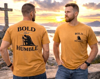 Camiseta de guerrero valiente pero humilde para hombre / Camiseta gráfica con fe para hombre