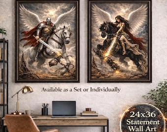 Conjunto de arte de pared imprimible "Hombre y Mujer del Arco" / Descarga digital