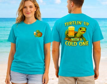 Camiseta divertida de cerveza con tortuga / Camiseta playera para beber