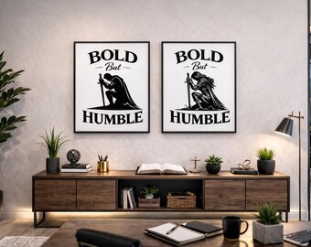 Arte mural cristiano "Audaz pero humilde" / Descarga digital imprimible / Hombres y mujeres / Descarga instantánea