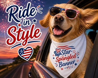 Patriotic Dog Bandana, Star Spangled Pup, 4th of July Bandana, USA Dog Scarf, Small Medium Large