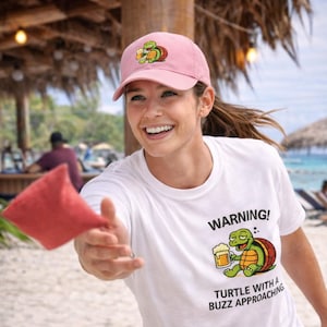 Funny Drunk Turtle Beer Hat • Adult Humor Baseball Cap