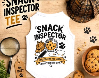 Snack Inspector Dog Shirt, Small Medium-Large Dog