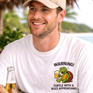 Funny Drunk Turtle Beer T-Shirt • Adult Humor Vacation Tee