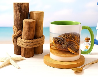 Sea Turtle Mug - Coastal Kitchen Decor, Turtle Lover Gift
