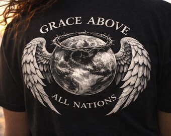Camiseta "Gracia sobre todas las naciones" / Camiseta de fe cristiana