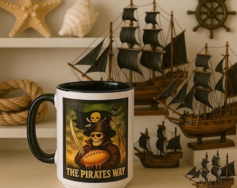Caneca "O Jeito dos Piratas" • Caneca de Café Pirata • Presente para Bucaneiros • Esportes • Café Náutico