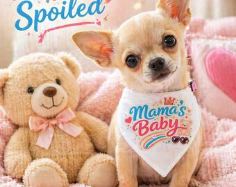 Mama’s Baby Dog Bandana, Small Medium Large Dog Bandana, Slide on or Collar