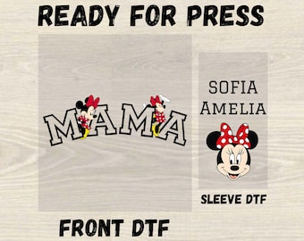 Custom Disney Mama Ready For Press DTF Transfer, Mother's Day Gift Dtf, Cute Disney Mama Dtf, Personalized Mom Gift, Minnie Mouse Mom Dtf