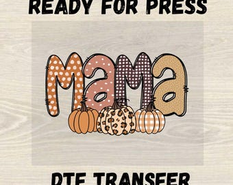 Mama Pumpkin Fall Dtf Transfer, Autumn Mom Dtf Transfer, Cute Halloween Shirt Design, Mama Pumpkin Season Ready to Press, Premium Dtf Print