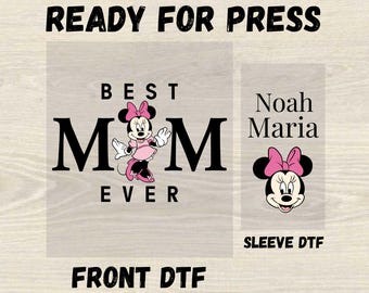 Custom Best Mom Ever Ready For Press DTF Transfer, Disney Minnie Mause Dtf Mother's Day Gift Dtf, Minnie Mom Dtf, Best Mom Dtf, Mom Ever Dtf