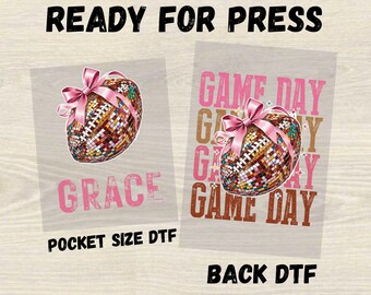 Custom Football Ready For Press DTF Transfer, Football Game Day Dtf, Coquette Football Dtf, Sports Mom Gift Dtf, Funny Football Dtf Transfer
