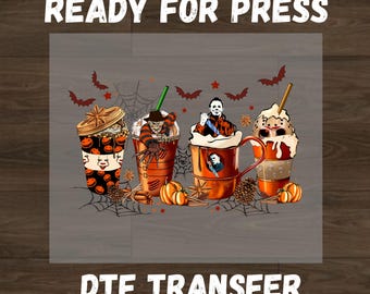 Personajes de terror de Halloween, transferencia DTF, serie de asesinos de Halloween DTF, impresión DTF de Halloween de alta calidad, diseños de camisetas de películas de terror, DTF