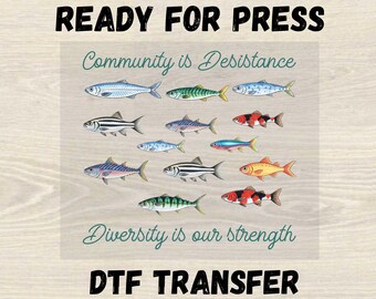 Community Is Resistance Diversity Is Our Strength Dtf, Anti Trump Sardines Dtf Transfer, Democracy Shirt Design, Anti Fascist Dtf Print, Dtf