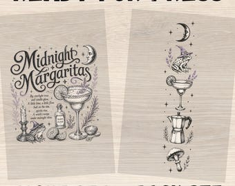 Midnight Margaritas Ready to Press Dtf Transfer, Practical Magic Dtf Transfer, Girls Night Tequila Shirt Design, Spooky Season