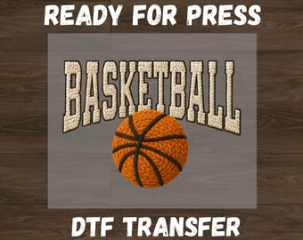 Faux Yarn Basketball Ready For Press DTF Transfer, Game Day Basketball Dtf, Funny Game Basketball Dtf, Gift For Basketball Lovers Dtf