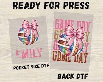 Custom Volleyball Ready For Press DTF Transfer, Retro Game Day Dtf, Coquette Volleyball Dtf, Gift For Volleyball Player, Custom Name Gift