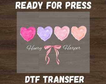 Transferencia DTF de corazón personalizado para San Valentín, listo para imprimir, regalo de San Valentín (DTF), regalo con nombre personalizado (DTF), regalo coqueto para San Valentín