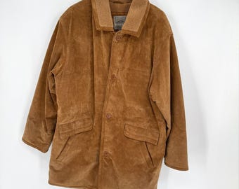 Chaqueta estilo ranchero con forro de sherpa y gamuza color canela para hombre de Pacific Trail, talla M