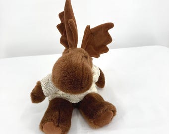 Melvin Moose Papel Gift Peluche de animal de peluche Suéter de punto trenzado color crema marrón