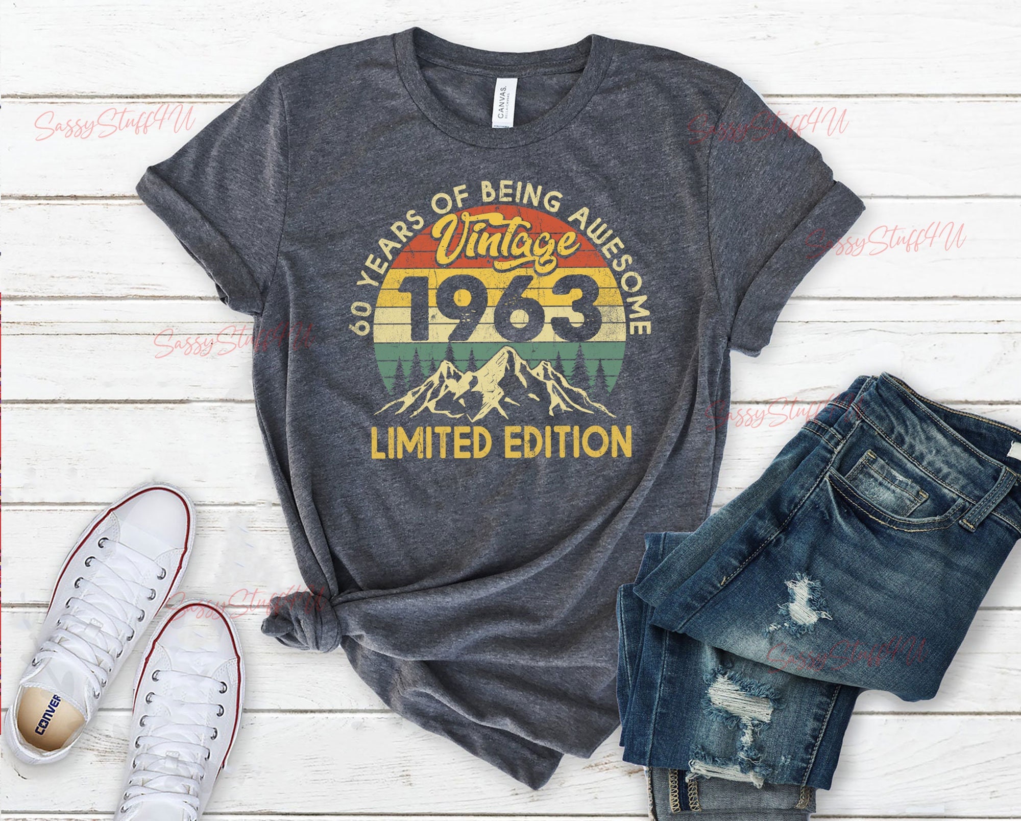 Discover Vintage 1963 Shirt, 1963 Shirt, 60th Birthday Shirt, 60th Birthday Gift, 60th Birthday