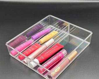 Clear Acrylic Makeup Organizer | Stackable Vanity Storage