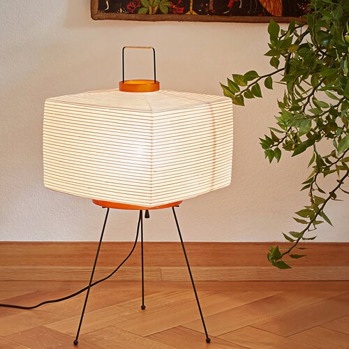 Japanese Style Tripod Paper Lamp Mid Century Modern Floor Etsy