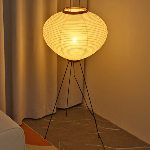 Rice Paper Floor Lamp Japanese Style Tripod Floor Lamp Etsy