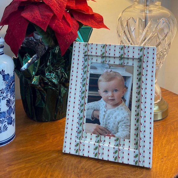 William Morris cotton Fabric ( daffodil) wrapped Picture frame