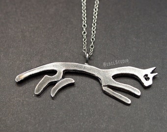 White Horse of Uffington silver pendant