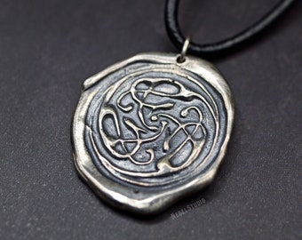 Pendant Cats celtic knot "Pangur Bán" silver or bronze