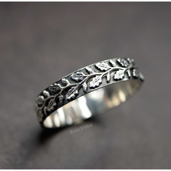 Oak Leaves Ring Silver