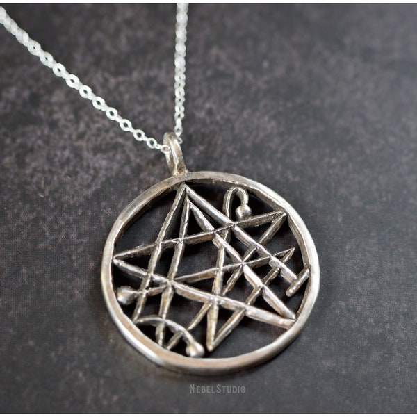 Pendant Necronomicon sigil symbol bronze or silver