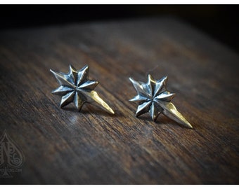 Silver star earrings"Ad Astra" small size