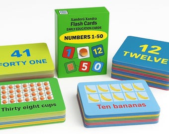 Numbers 1-50 Flash Cards – Waterproof Montessori Learning