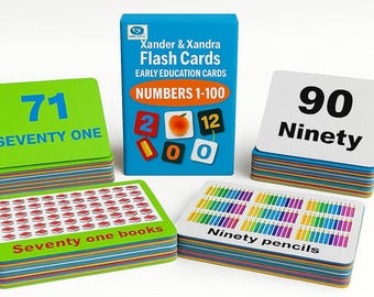 Numbers 1-100 Flash Cards – Toddler Learning, Waterproof
