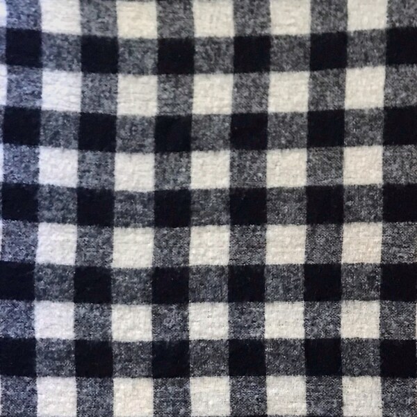 Vintage Heather Brae Woven Mohair and Wool Throw Blanket Black Natural Cream Checkers Checkered Made in Scotland Cozy Hygge