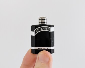 Vintage Gallant Saville Tiny Black Glass Bottle Rare Fragrance / Scent / Perfume Splash Flacon Circa 1940's