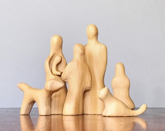 Vintage Mid Century Antonio Vitali Creative Playthings Playforms "Sculptured" Wooden Family Rare Complete Set Circa 1965