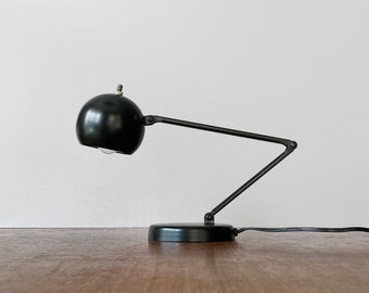 Vintage Mid Century Tensor Black Eyeball Adjustable / Articulating Desk / Task / Reading Light / Lamp Mod 60's Design Weighted Base HTF