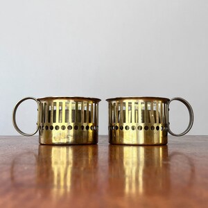 Pair of Vintage Dansk Brass Pillar Candle Holders IHQ Made in Japan image 2