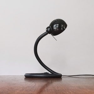 Vintage 80&#39;s Black Snake / Cobra Adjustable Lamp in the Style of Isao Hosoe Hebi Valenti and Italian Nuovo Veneta Lumi Gooseneck