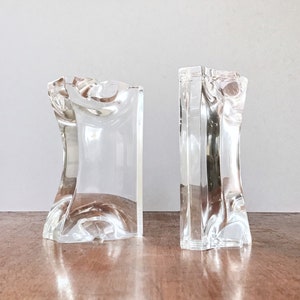 Vintage Astrolite Acrylic / Lucite Bookends by Ritts L.A. Organic Sculptural Modern 70's Chic image 1