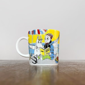 Vintage Arabia Finland Moomin Ceramic Mug / Cup Snorkmaiden and the Poet Moomin Under Sail Scandinavian Pottery