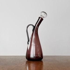 Vintage Mid Century Blenko Glass 948 Bent Neck Decanter Winslow Anderson Design 1950&#39;s MOMA Award Winner
